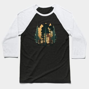 Forest Minimal Design, Adventure and Hiking Baseball T-Shirt